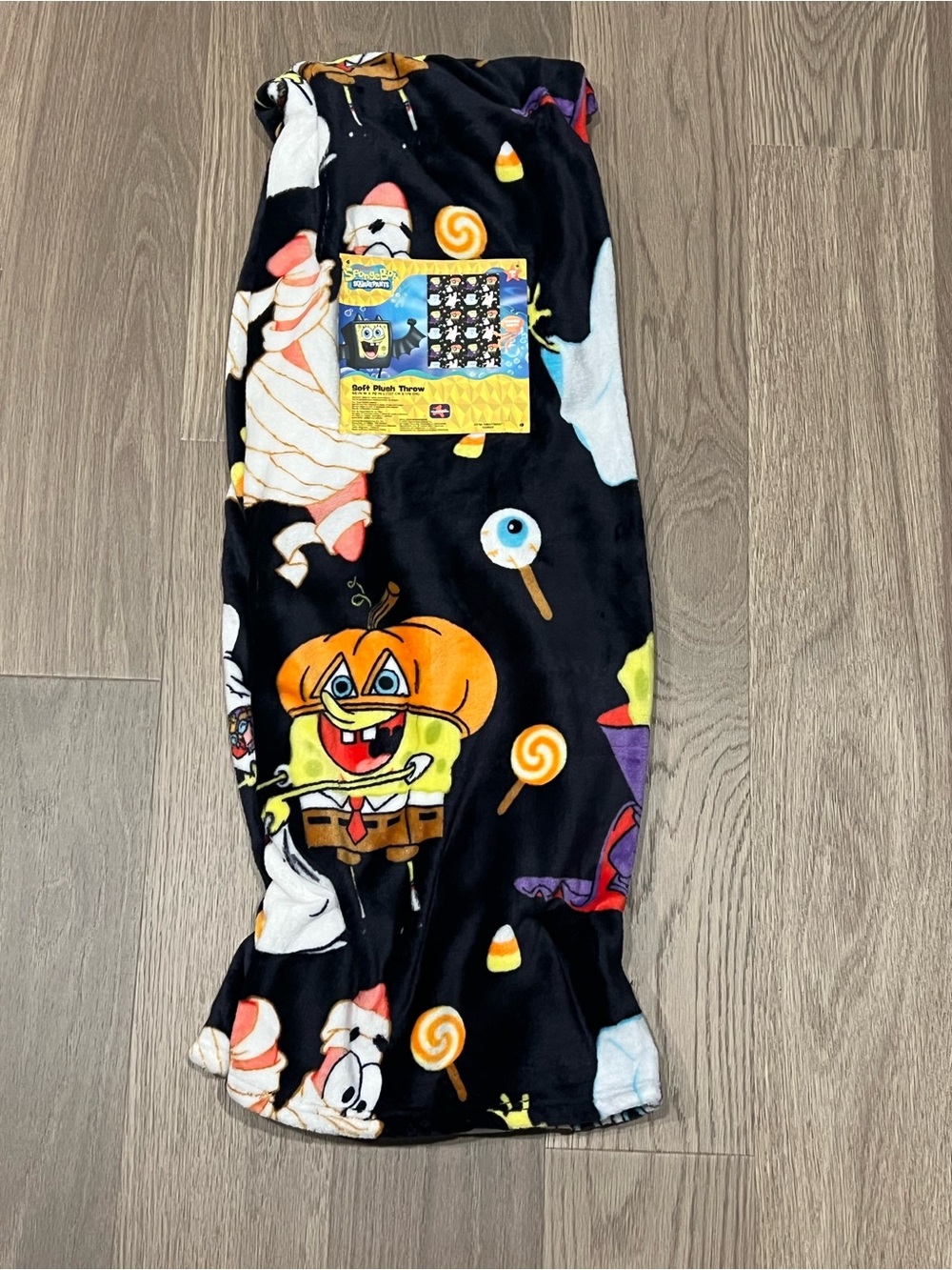 Nickelodeon SPONGEBOB SQUAREPANTS HALLOWEEN Throw Blanket 50x70 Black Mummy 2026